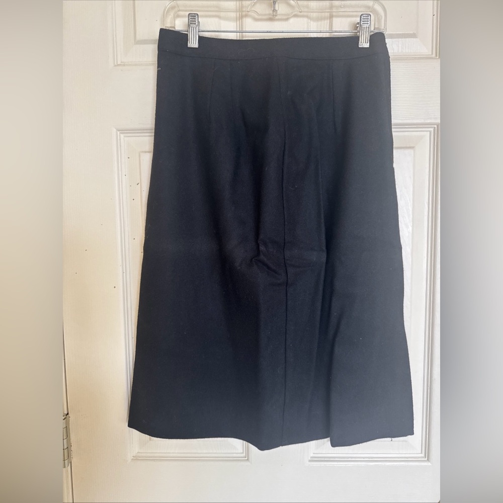 Vintage Women’s 100% Pure Wool Black Skirt Size 12 Side Zipper ExcellentConditio